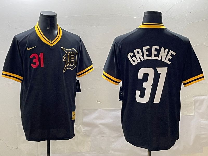 Men Detroit Tigers #31 Greene Black Gold Game 2025 Nike MLB Jersey style 2->detroit tigers->MLB Jersey